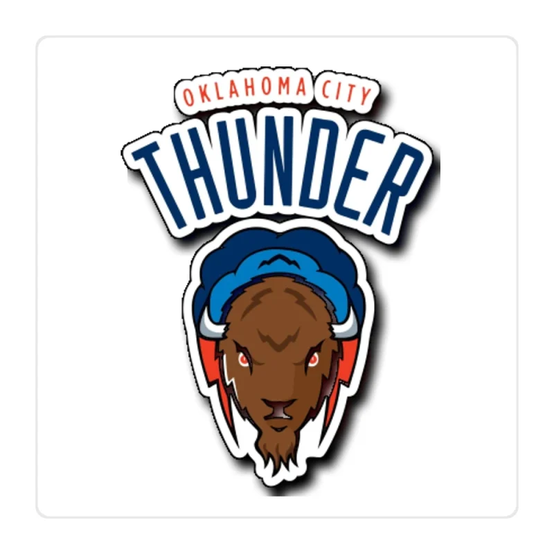 Oklahoma City Thunder Full Color Vinyl Sticker - Custom Size