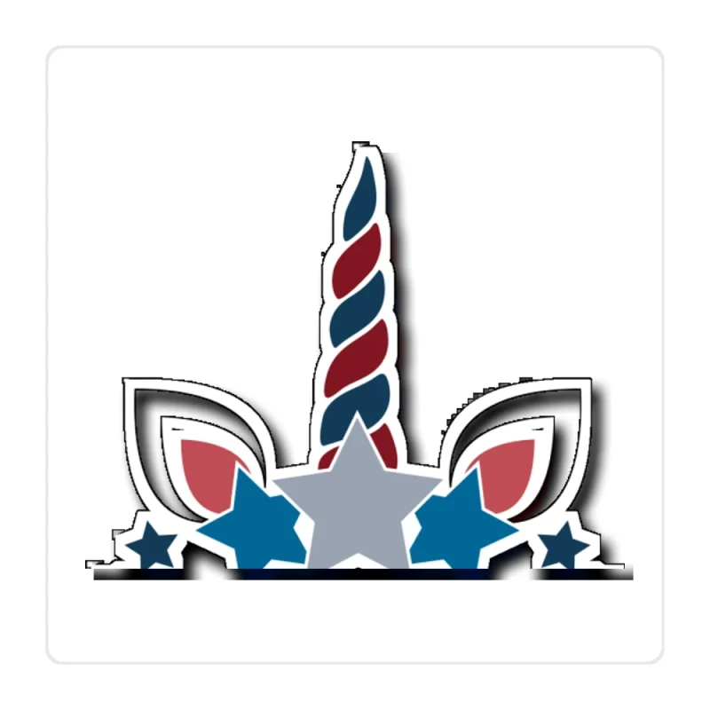 Patriotic Unicorn - Full Color Vinyl Sticker - Custom Size