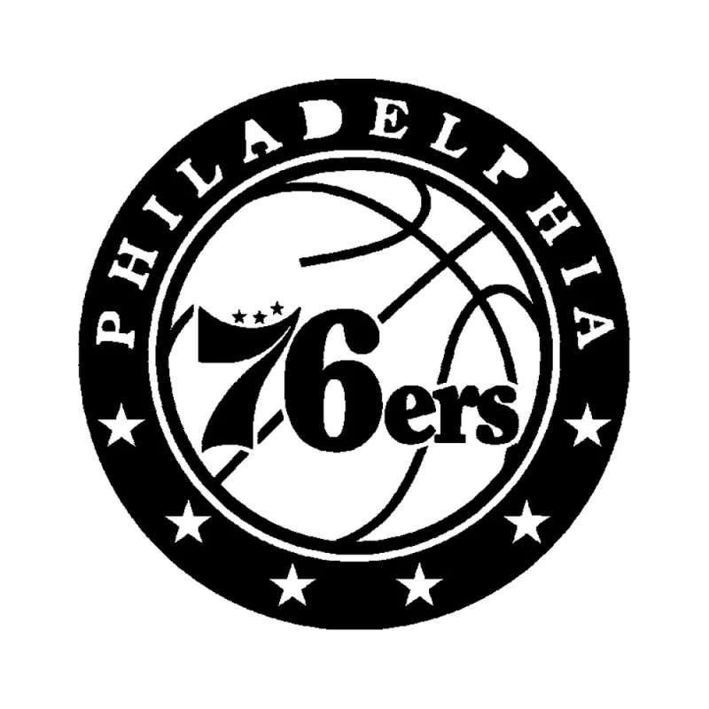 Philadelphia 76ers - Design 1 - Die Cut Vinyl Decal - Custom Size