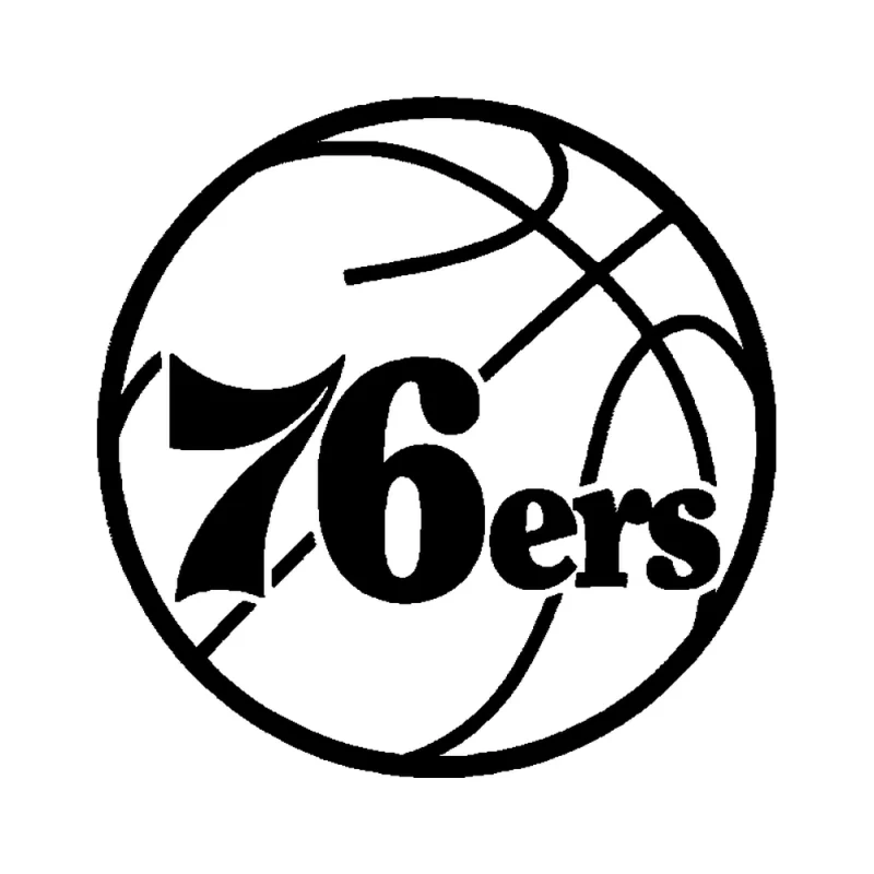 Philadelphia 76ers - Design 2 - Die Cut Vinyl Decal - Custom Size