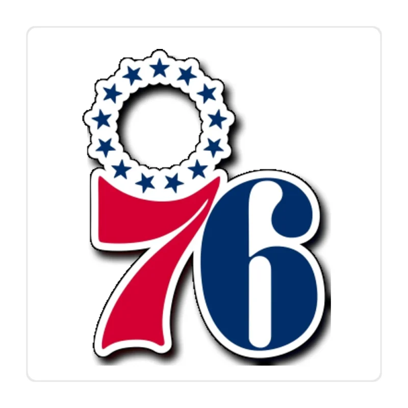 Philadelphia 76ers Full Color Vinyl Sticker - Custom Size
