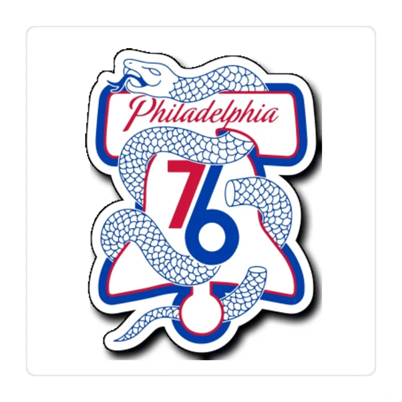 Philadelphia 76ers Full Color Vinyl Sticker - Custom Size