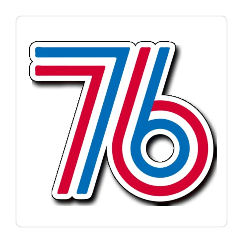 Philadelphia 76ers Full Color Vinyl Sticker - Custom Size
