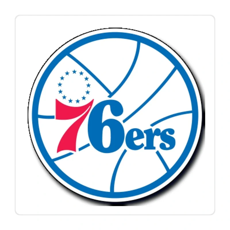 Philadelphia 76ers Full Color Vinyl Sticker - Custom Size
