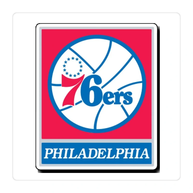 Philadelphia 76ers Full Color Vinyl Sticker - Custom Size