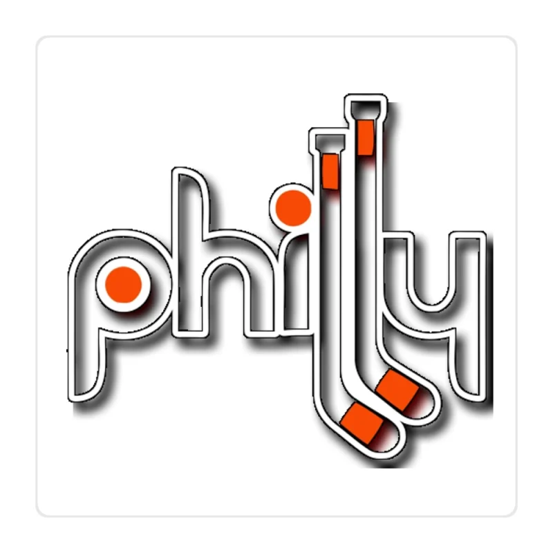 Philadelphia Flyers - Philly With Hockey Sticks - Full Color Vinyl Sticker - Custom Size