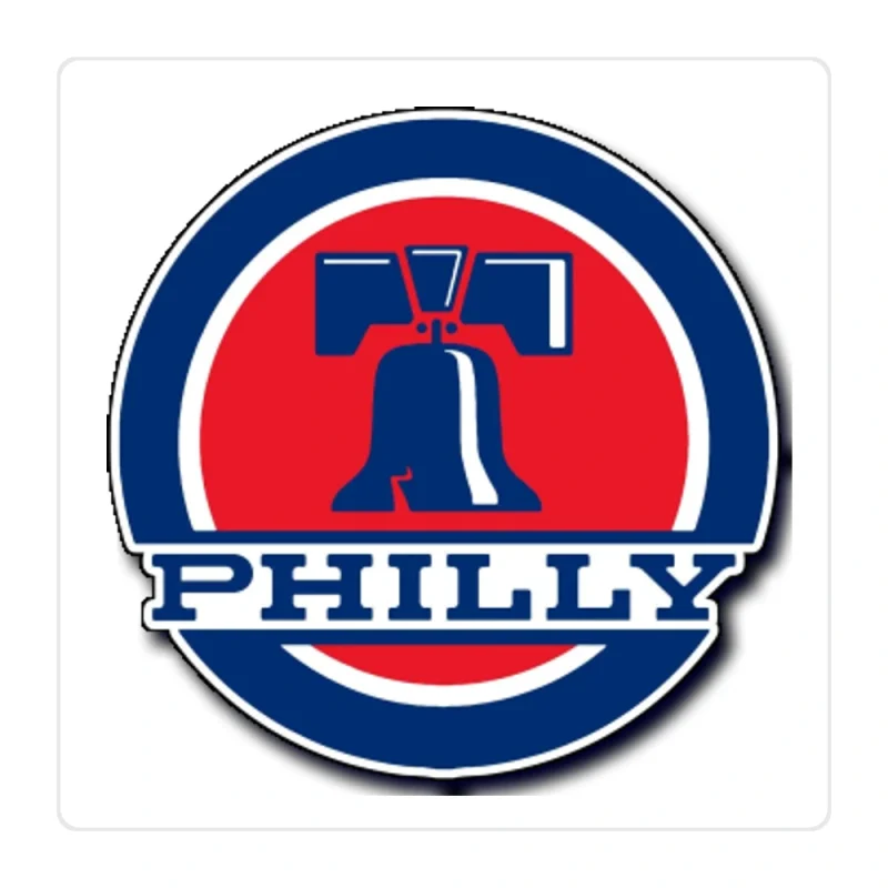 Philadelphia Phillies - Circle With Bell - Full Color Vinyl Sticker - Custom Size