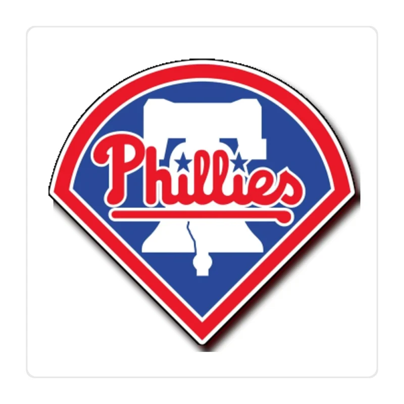 Philadelphia Phillies - Curved Triangle With Bell - Full Color Vinyl Sticker - Custom Size