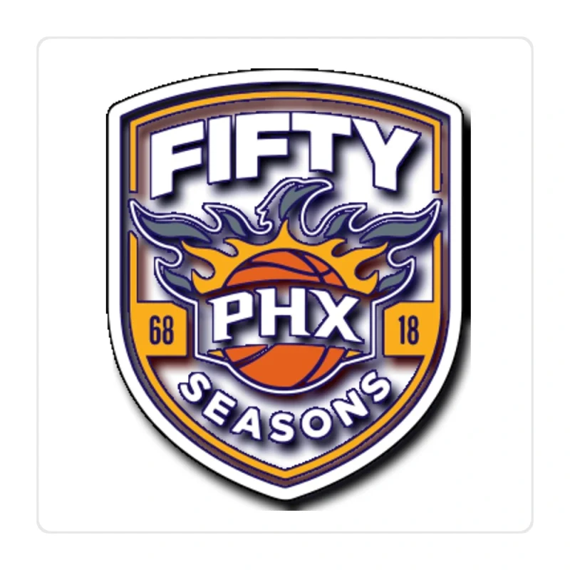 Phoenix Suns Full Color Vinyl Sticker - Custom Size