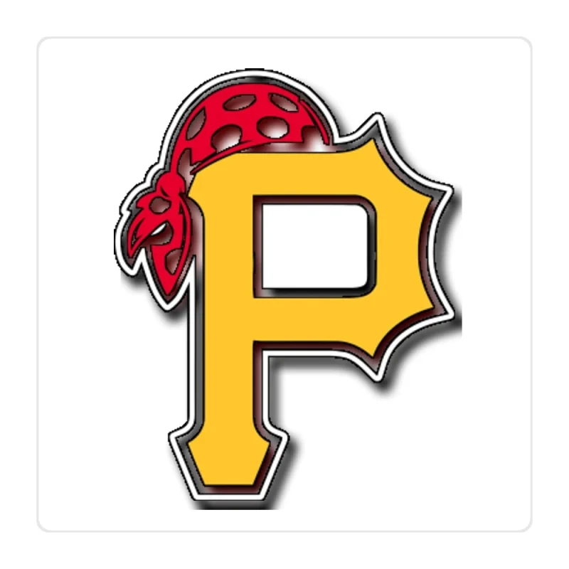 Pittsburgh Pirates - P With Pirates Hat - Full Color Vinyl Sticker - Custom Size