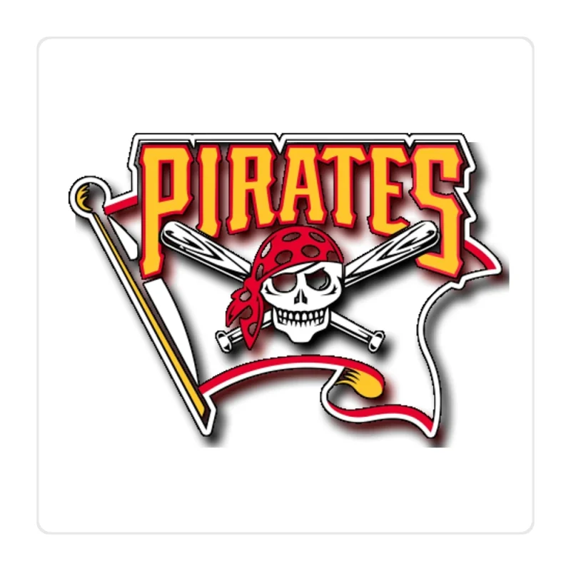 Pittsburgh Pirates - Pirate With Flag - Full Color Vinyl Sticker - Custom Size