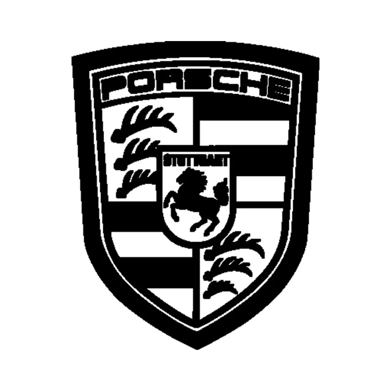 Porsche Logo Vinyl Decal - Custom Size