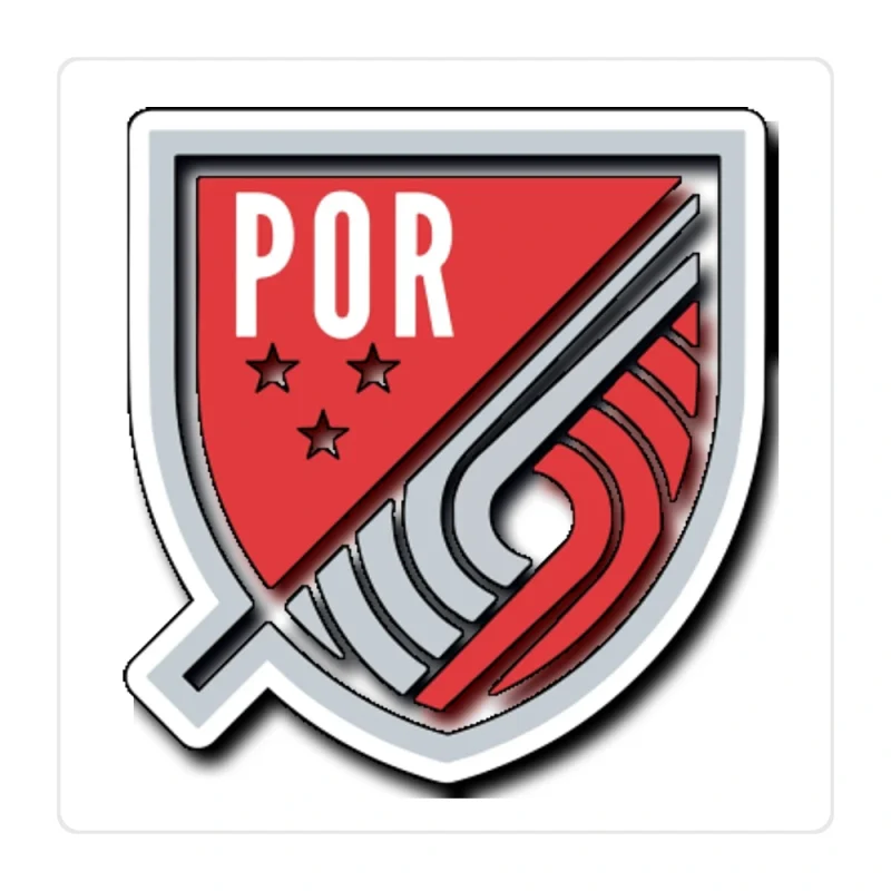 Portland Trail Blazers Full Color Vinyl Sticker - Custom Size