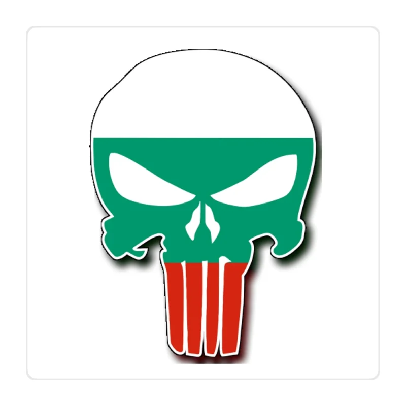 Punisher Bulgaria Flag Full Color Vinyl Decal - custom size