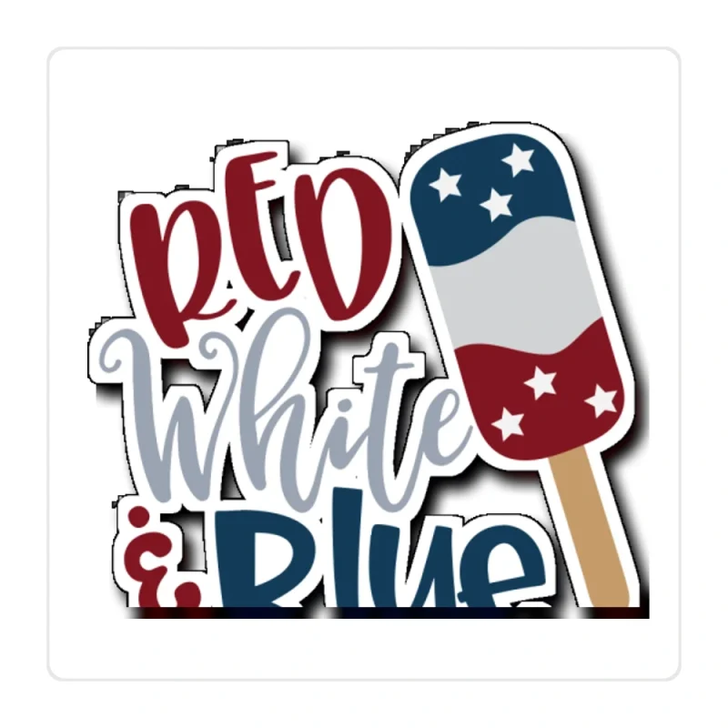Red White and Blue - Full Color Vinyl Sticker - Custom Size