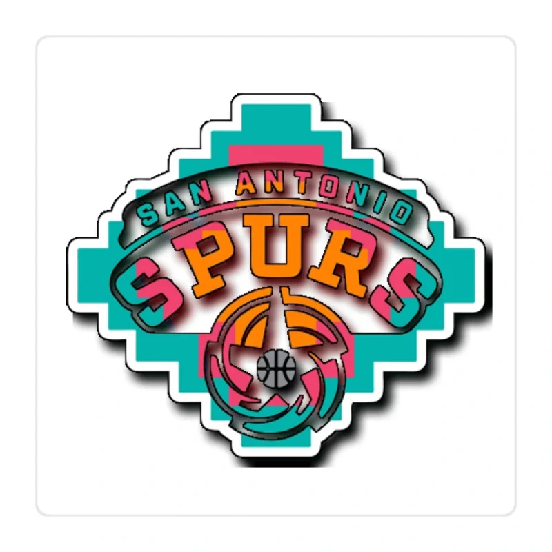 San Antonio Spurs Full Color Vinyl Sticker - Custom Size