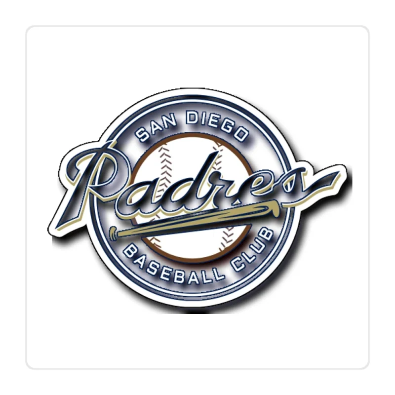 San Diego Padres - Blue Circle Baseball Club - Full Color Vinyl Sticker - Custom Size