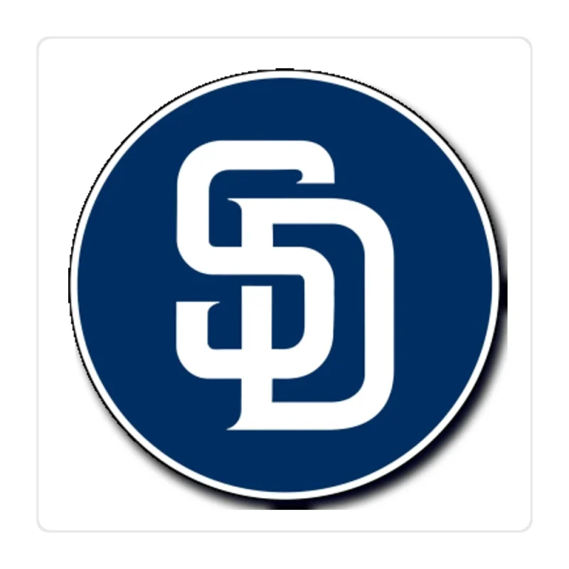 San Diego Padres - Blue Circle With SD - Full Color Vinyl Sticker - Custom Size