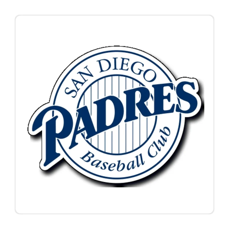 San Diego Padres - Blue Circle With Stripes and Padres - Full Color Vinyl Sticker - Custom Size