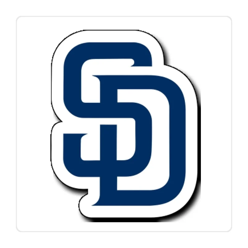 San Diego Padres - Blue SD - Full Color Vinyl Sticker - Custom Size
