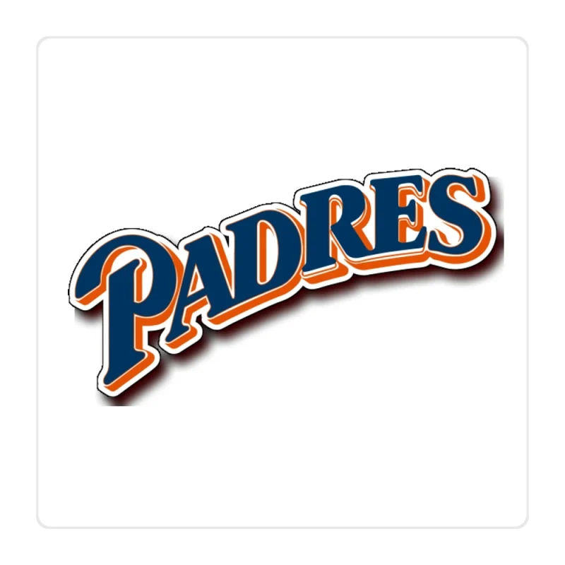 San Diego Padres - Curved Padres - Full Color Vinyl Sticker - Custom Size