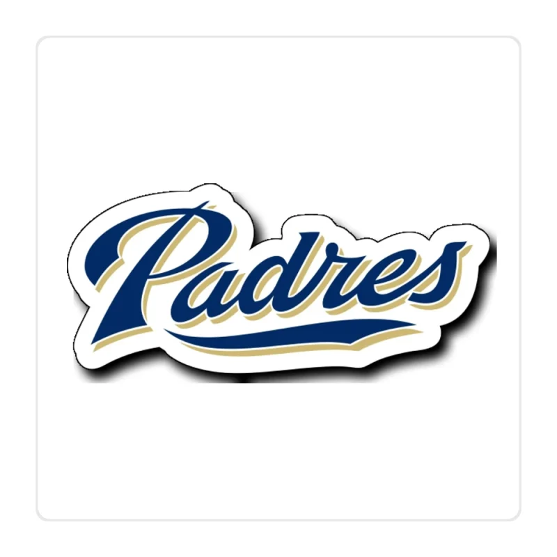 San Diego Padres - Padres Cursive - Full Color Vinyl Sticker - Custom Size