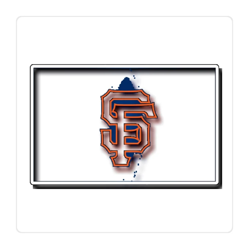 San Francisco Giants - Blue Background With SF - Full Color Vinyl Sticker - Custom Size