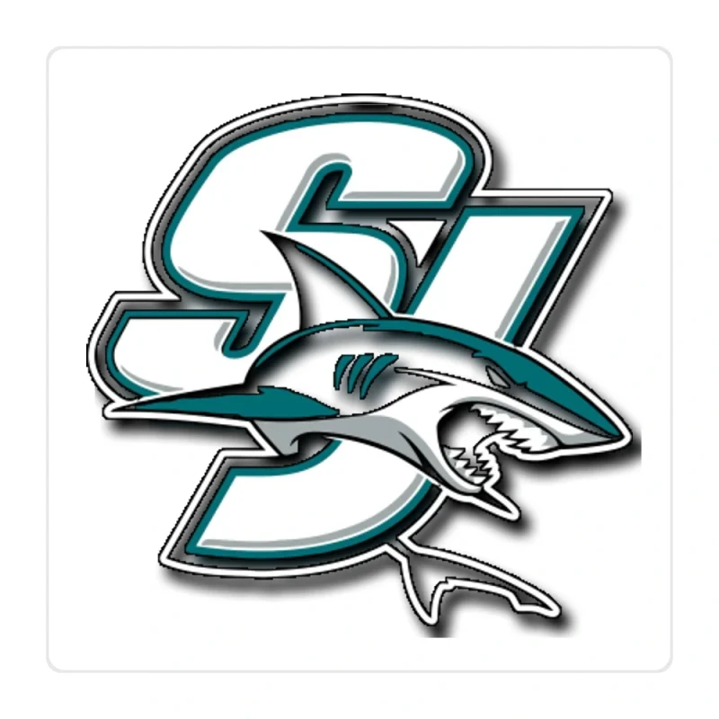 San Jose Sharks - SJ With Shark - Full Color Vinyl Sticker - Custom Size