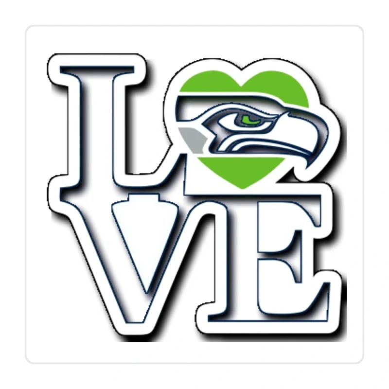 Seattle Seahawks Full Color Vinyl Sticker - Custom Size