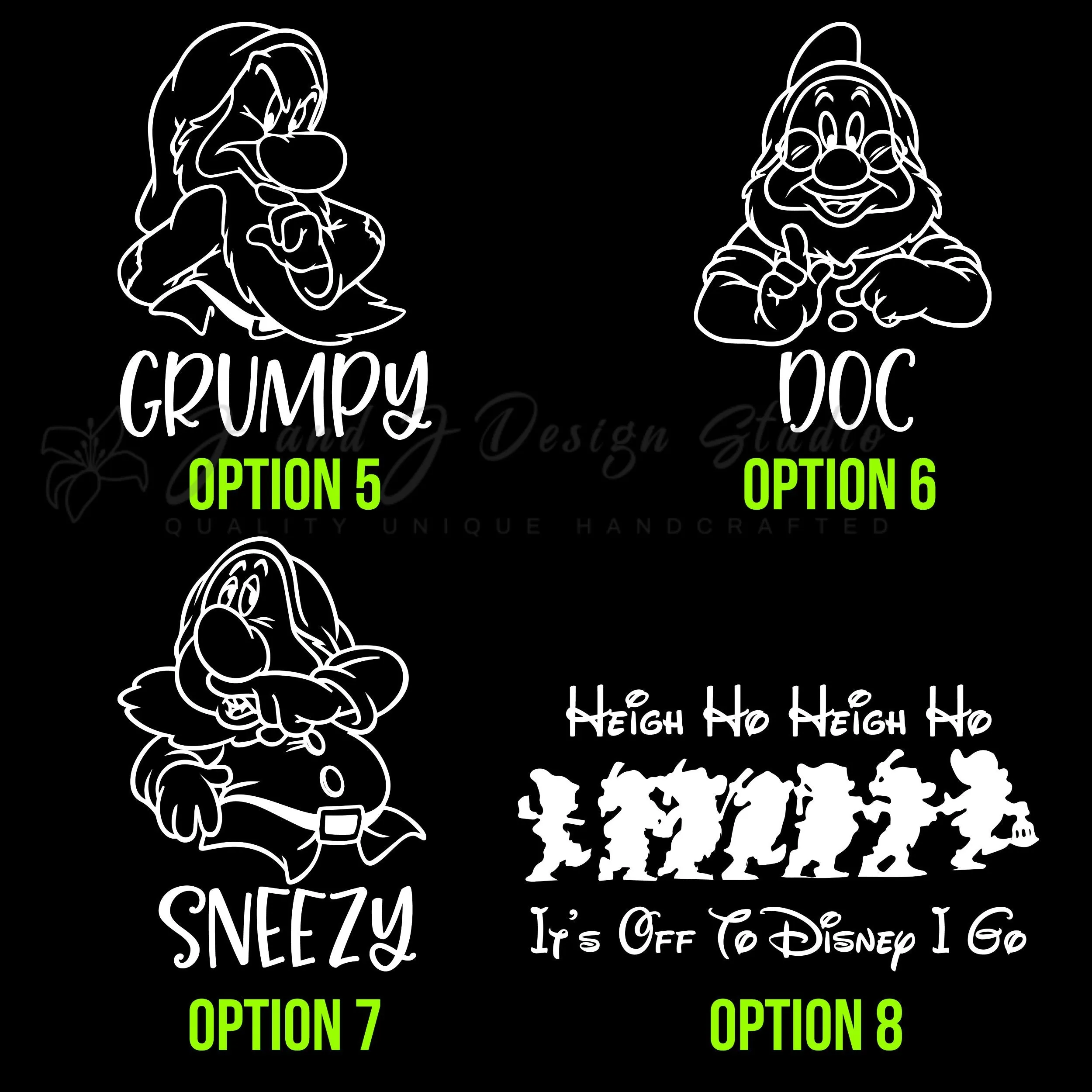 Snow-white Dwarfs Vinyl Decal - Custom Size - Image 2