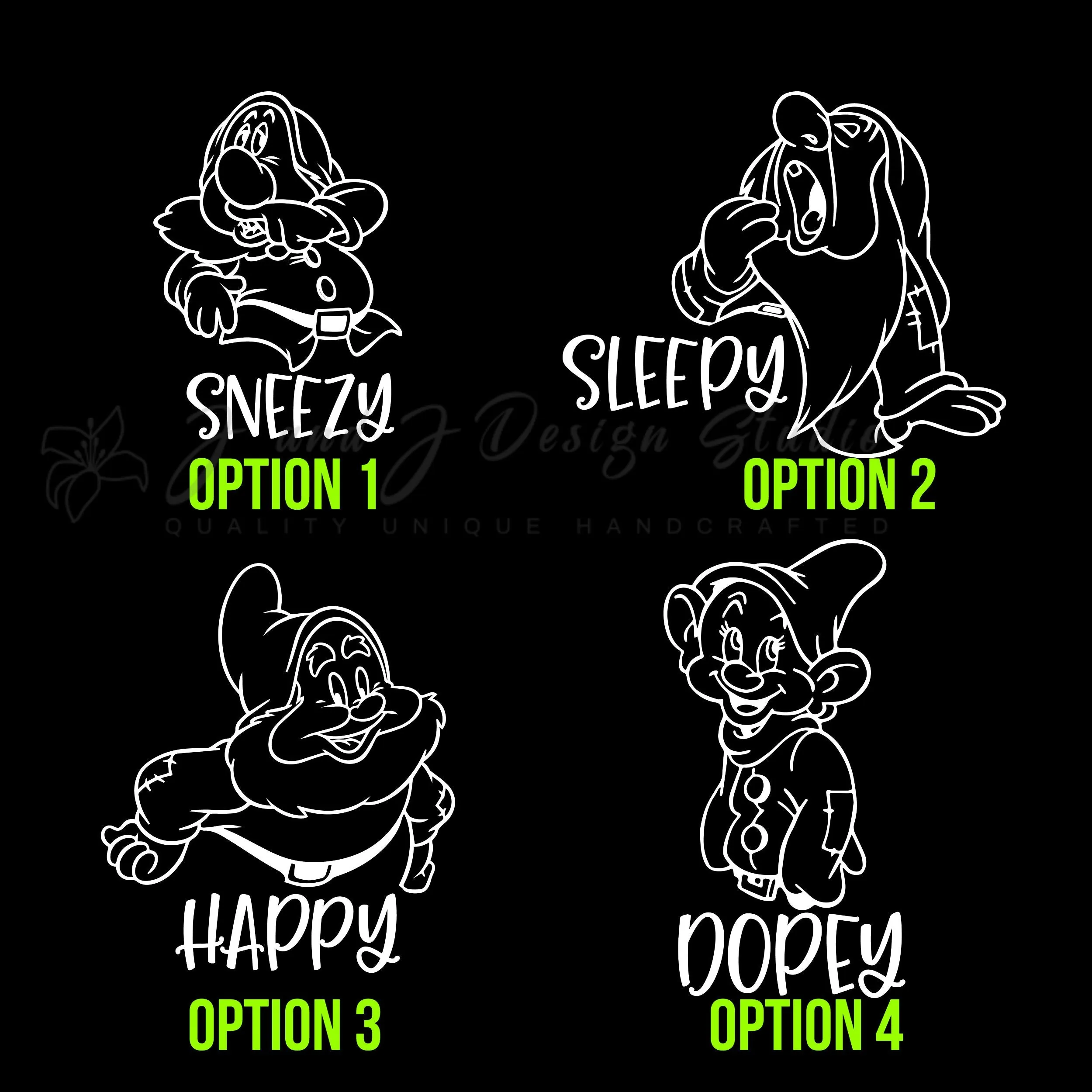 Snow-white Dwarfs Vinyl Decal - Custom Size - Image 3