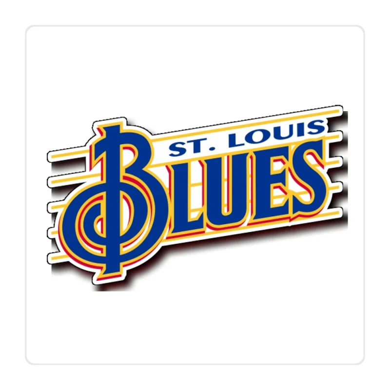 St Louis Blues - Name With Lines - Full Color Vinyl Sticker - Custom Size