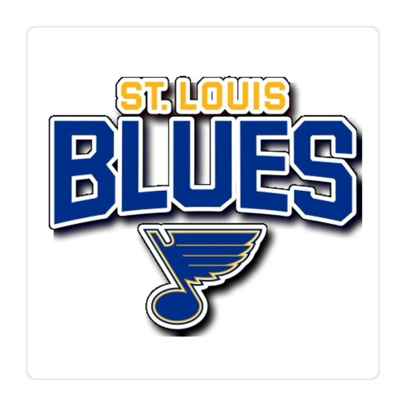 St Louis Blues - Note With Name Above - Full Color Vinyl Sticker - Custom Size