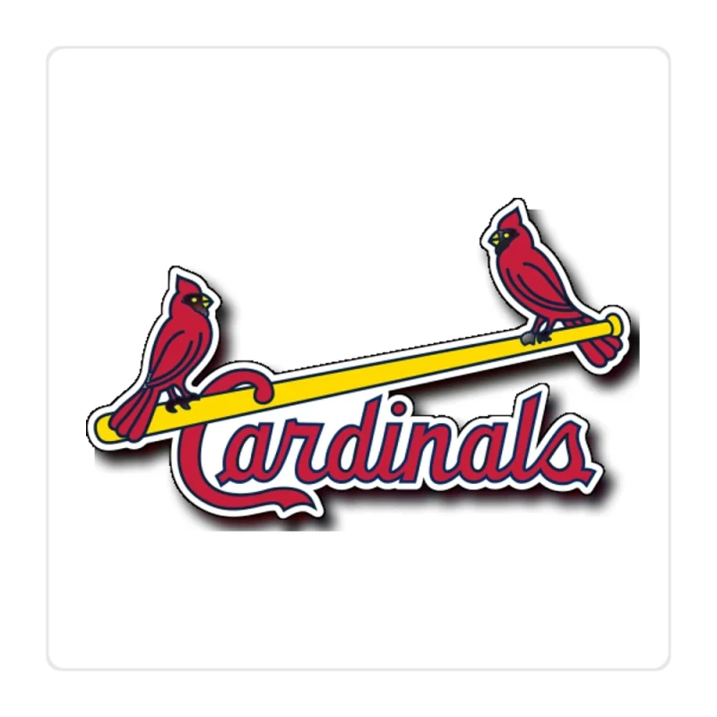St. Louis Cardinals - 2 Birds With Cardinals - Full Color Vinyl Sticker - Custom Size