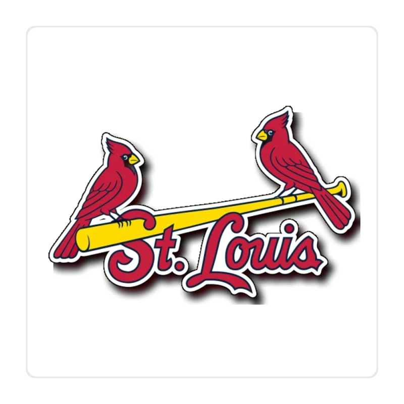 St. Louis Cardinals - 2 Birds With St. Louis - Full Color Vinyl Sticker - Custom Size