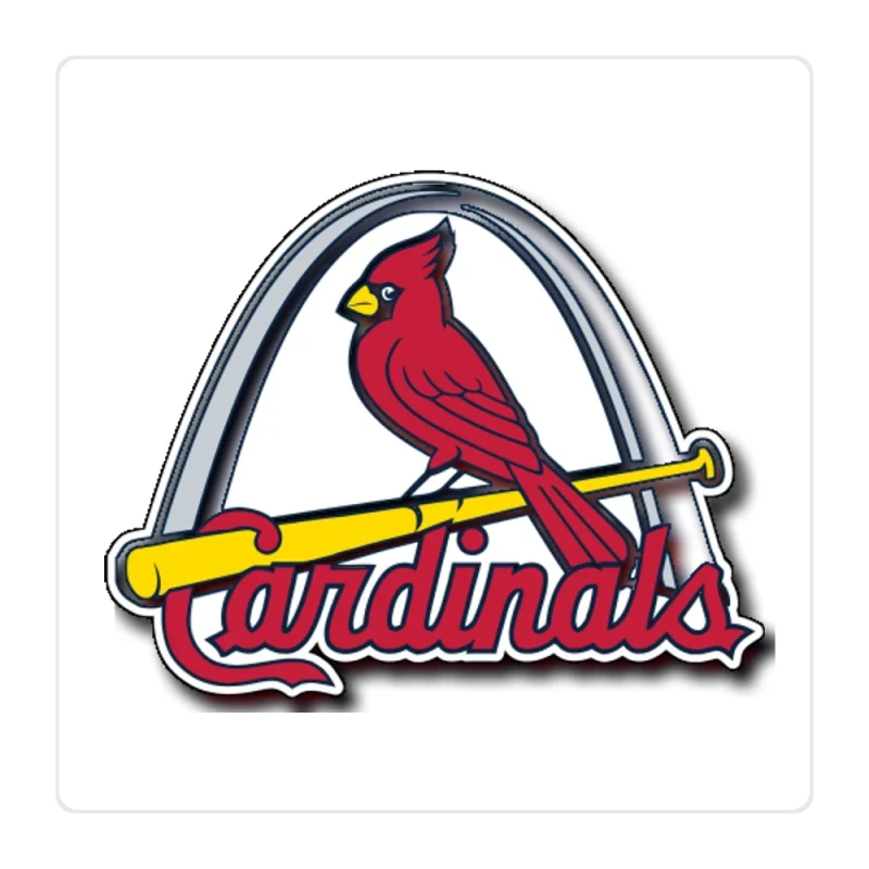 St. Louis Cardinals - Bird With Cardinals Arch -Full Color Vinyl Sticker - Custom Size