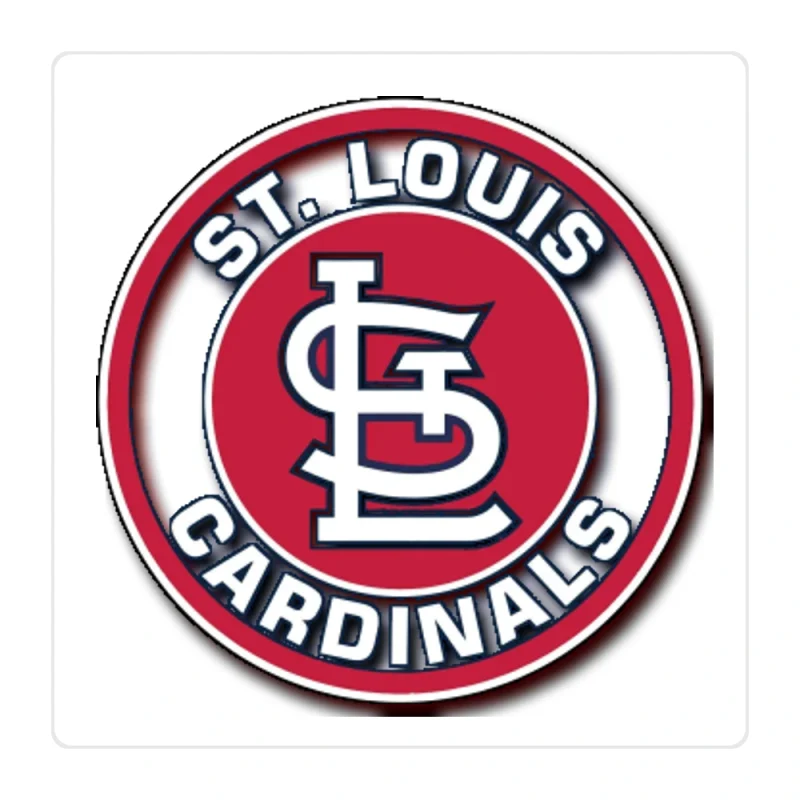 St. Louis Cardinals - Blue And Red Circle With Name - Full Color Vinyl Sticker - Custom Size