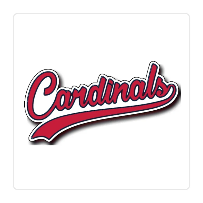 St. Louis Cardinals - Cardinals Cursive - Full Color Vinyl Sticker - Custom Size