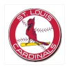St. Louis Cardinals - Circle With Baseball And Bird In Middle - Full Color Vinyl Sticker - Custom Size