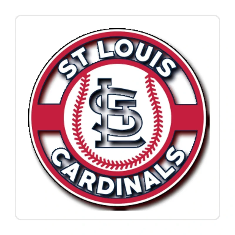 St. Louis Cardinals - Circle With Baseball In Middle - Full Color Vinyl Sticker - Custom Size