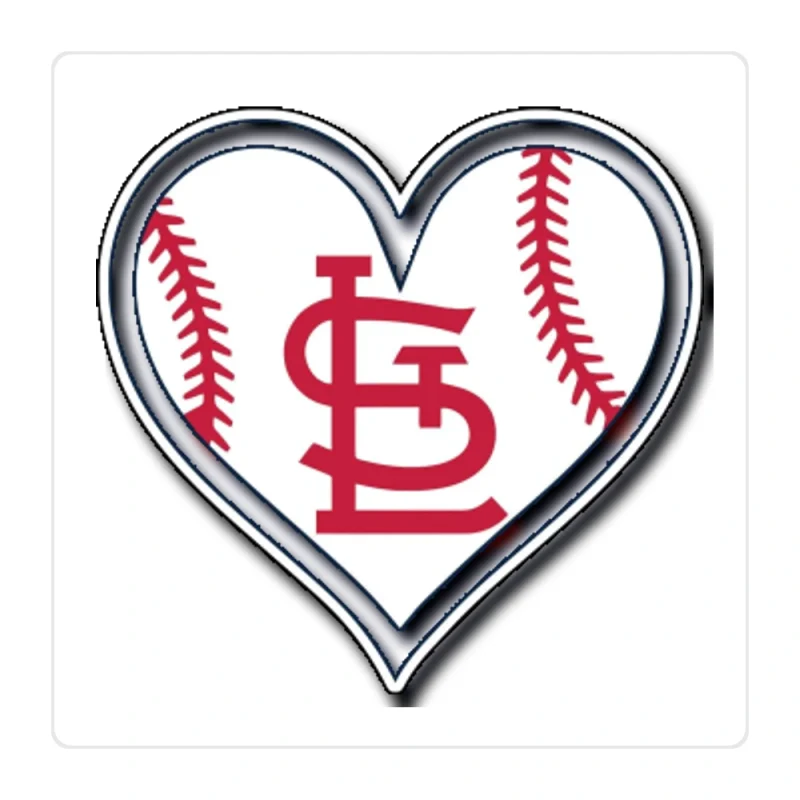 St. Louis Cardinals - Heart - Full Color Vinyl Sticker - Custom Size