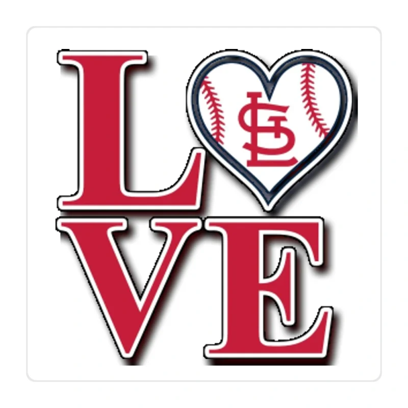 St. Louis Cardinals - Love - Full Color Vinyl Sticker - Custom Size