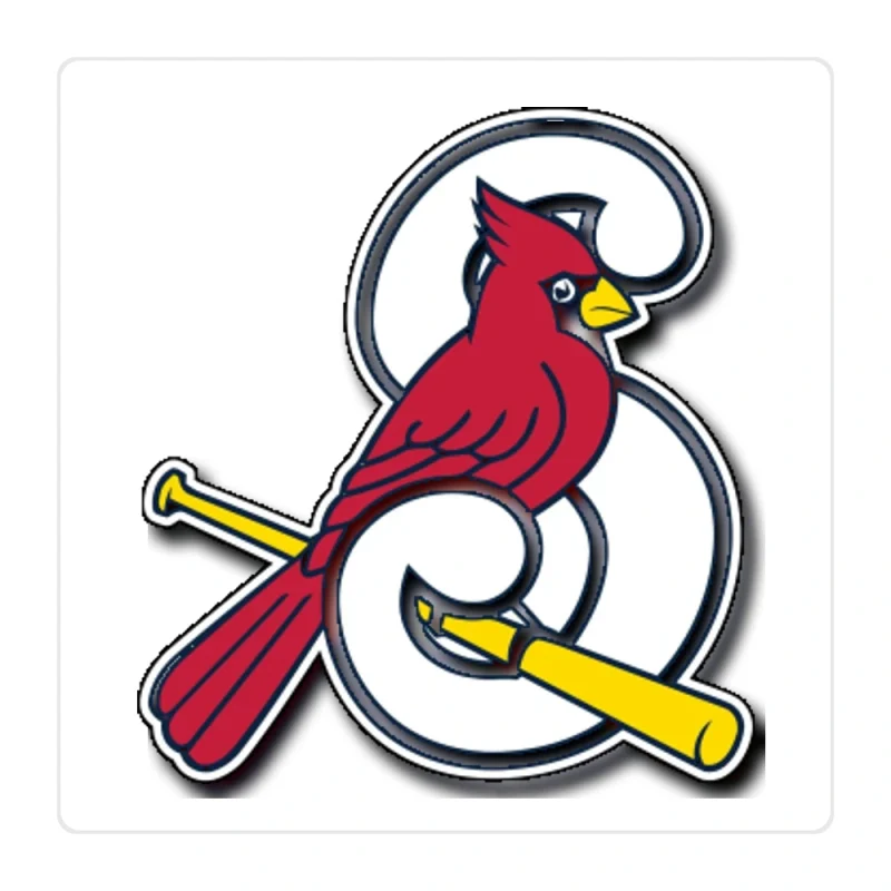 St. Louis Cardinals - S With Bird - Full Color Vinyl Sticker - Custom Size