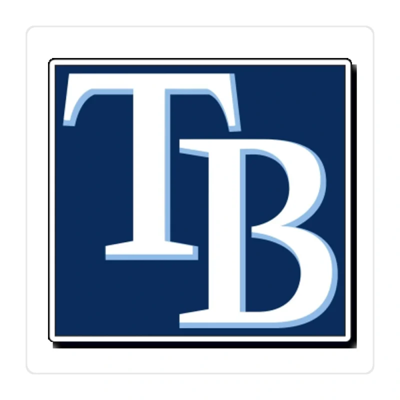 Tampa Bay Rays -TB With Blue Square - Full Color Vinyl Sticker - Custom Size