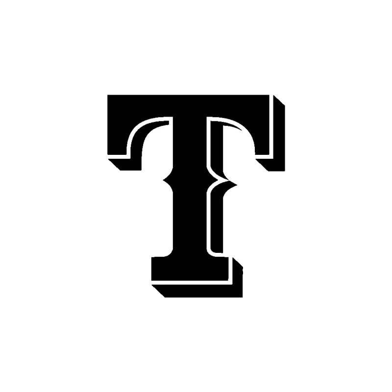 Texas Rangers - Design 2 - Die Cut Vinyl Decal - Custom Size