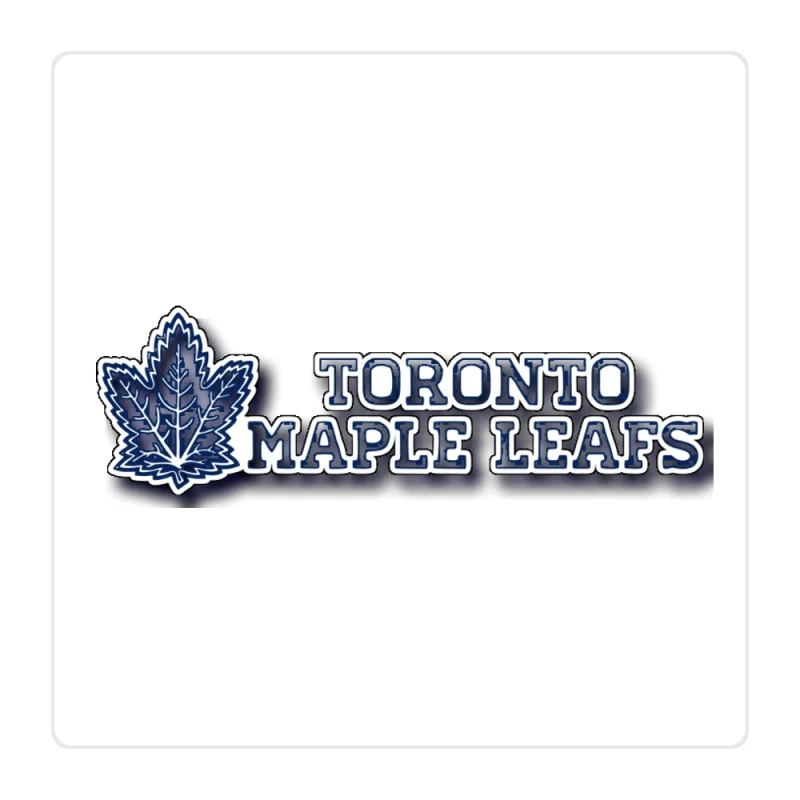 Toronto Maple Leafs - Leaf With Name On Side - Full Color Vinyl Sticker - Custom Size
