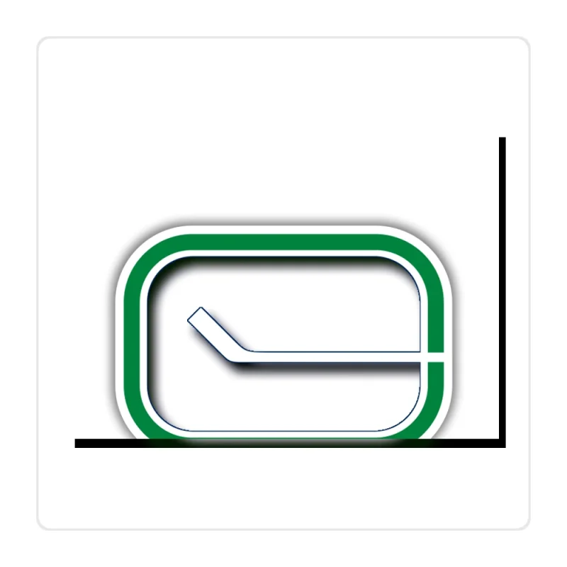 Vancouver Canucks - Rectangle With Hockey Stick - Full Color Vinyl Sticker - Custom Size
