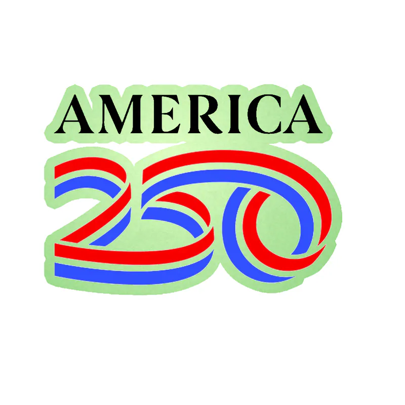 America 250 logo - Glow in the Dark Vinyl Sticker - Custom Size