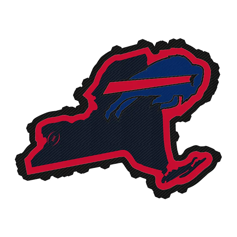 Buffalo Bills - Bills State - Carbon Fiber Vinyl Sticker - Custom Size