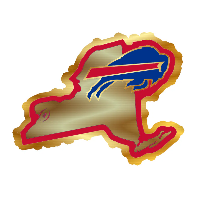 Buffalo Bills - Bills State - Gold Chrome Vinyl Sticker - Custom Size